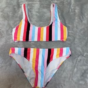 Multicolor scoop neck boutique bikini!